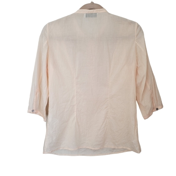 Selected Femme Delicate Cotton Blouse with Silk & Sequin Front 3/4 Sleeve - Picture 2 of 8